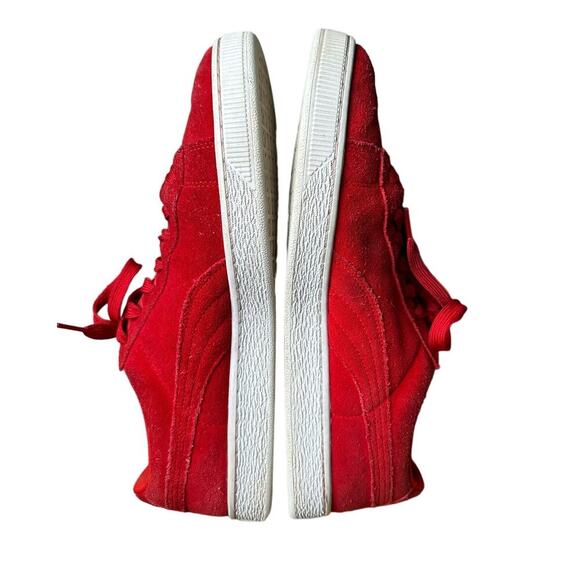 Puma x Trapstar Clyde Suede Sneakers in Barbados Cherry + White Men's Size 12 - Picture 8 of 9